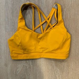 lululemon Energy Longline Bra Medium Support, B–D Cups Orange Size 8